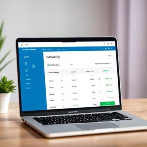 Modern online banking dashboard on screen