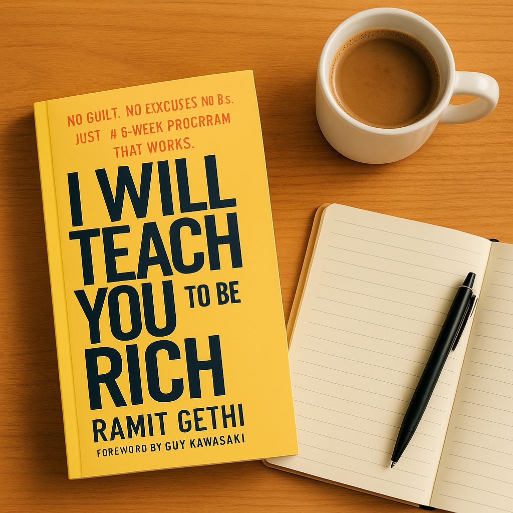 I Will Teach You to Be Rich book cover with coffee and journal