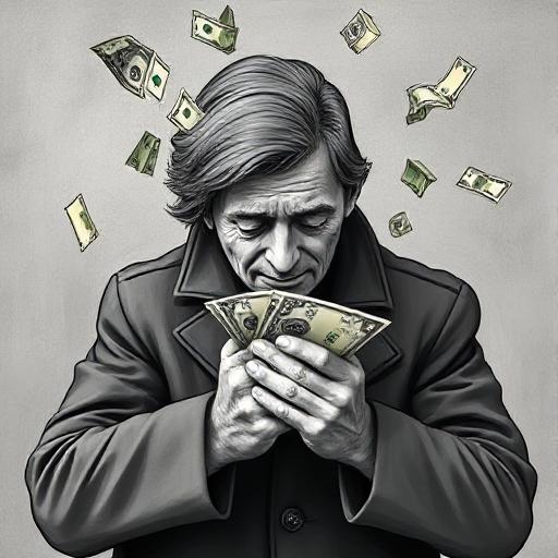 old man carrying cash